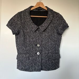 Theory Rarias Tweed Cap Sleeve Blazer | Size 6